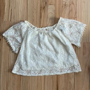 Hollister off the shoulder lace crochet top